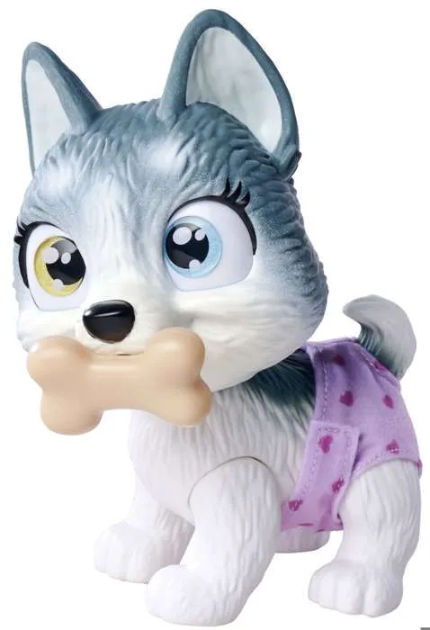 Smoby - Pamper Petz - Husky à adopter - 4 accessoires - Articulé - Bois et fais pipi - Certificat d'adoption - Dès 3 ans-2