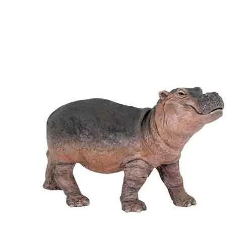 Figurine Bébé Hippopotame - PAPO - Animaux - PVC souple - 10 cm-0