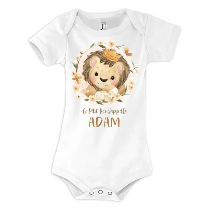 Body Adam bébé Lion Roi - ADAM - Blanc - Enfant - Mixte-0