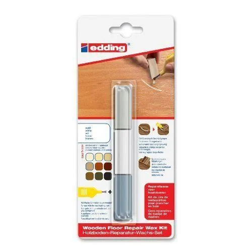 Cire de restauration - Edding - 9031049 - Kit de 3 cires minérales - Couleur blanc + 2 nuances - Réparation bois-0