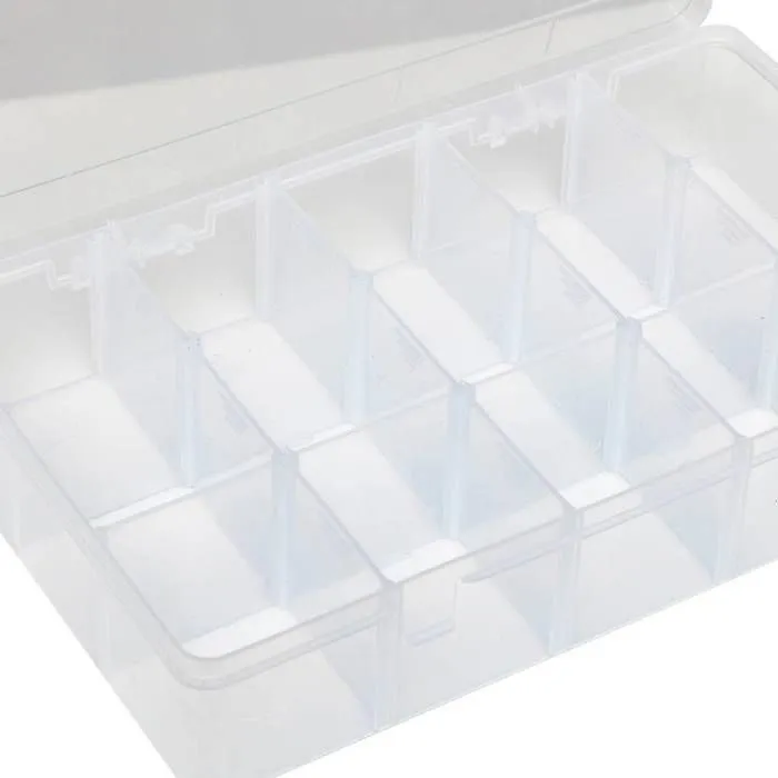 Boite de rangement - Transparent - 14 compartiments - 27x18x4cm-4