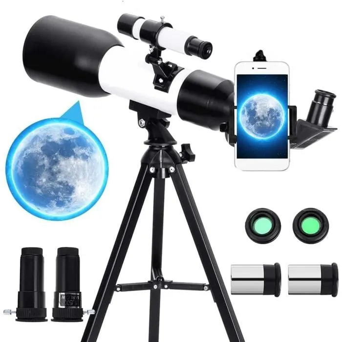Télescope astronomique - RUMOCOVO - Ouverture 70mm 300mm - Pour enfants débutants - Trépied ajustable-3