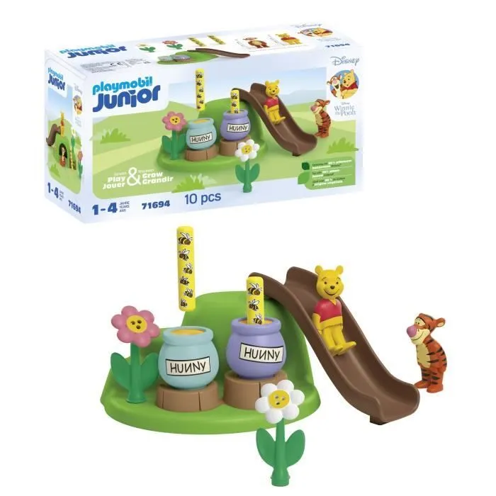 PLAYMOBIL Junior 71694 Winnie l'ourson et Tigrou avec jardin d'abeilles, Junior & Disney, Dès 12 mois-6