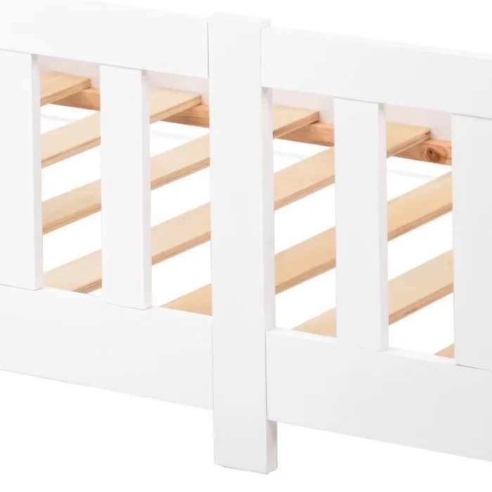 LIBERTE Lit cabane enfant, bois massif avec sommier à lattes 200x90cm-3