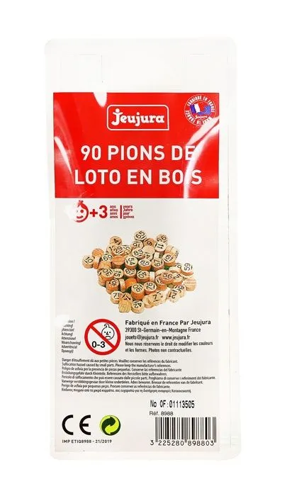 JEUJURA Sachet 90 pions loto en bois-3