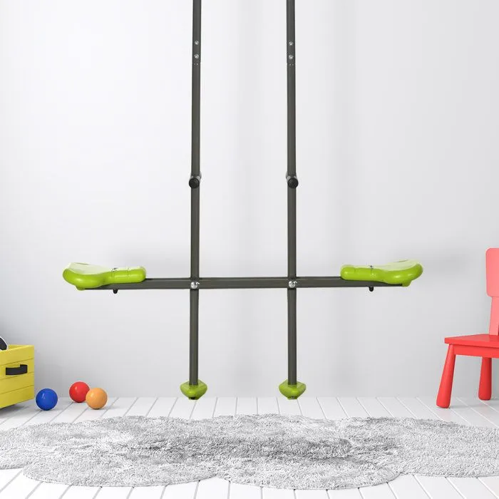 Outsunny - Balançoire Vis-À-Vis - Acier - 97.5x23x170cm - Vert-2