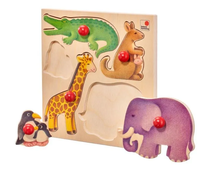 Jeu d'encastrement Zoo - SELECTA - 5 pièces - Pour enfants de 18 mois et plus - Multicolore-1