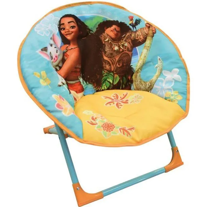 Siège Lune Vaiana Fun House pour enfant - Fille - 3 ans et plus - Tissu polyester et armature acier-0
