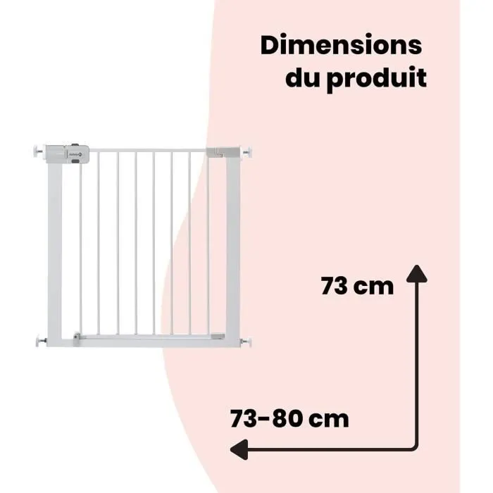 SAFETY 1ST Barrière de sécurité enfant Easy Close - Métal - 73 à 80 cm - Blanc-8