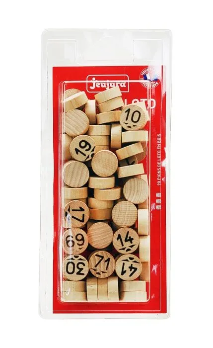 JEUJURA Sachet 90 pions loto en bois-2