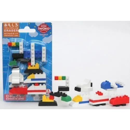 Iwako Building block Transports Japanese Erasers Set from Japan-0