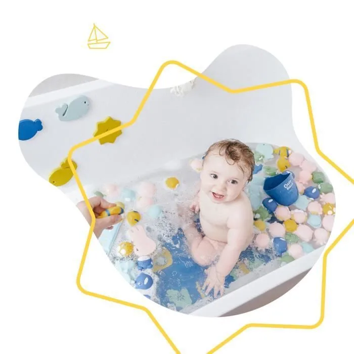 Badabulle Jouets de bain Rigolos Splash - Lot de 6 - Multicolore - Pour bébé dès la naissance-1
