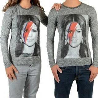 Tee Shirt Little Eleven Paris Selena LS Selena Gomez Mixte - Gris-0