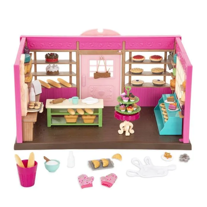 Univers miniature - habitation miniature - garage miniature Li'l woodzeez - WZ6619Z - Boulangerie, , Rose, Taille Unique-0