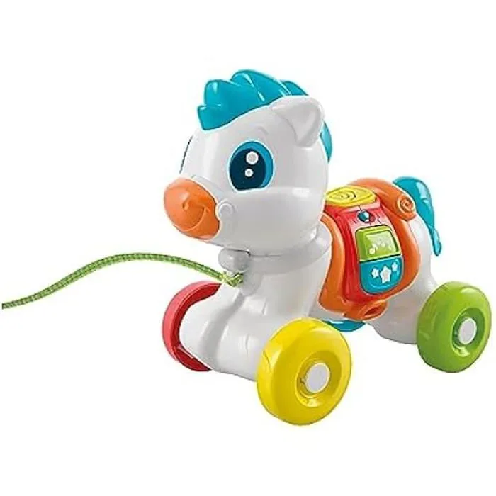 Jeu tractable - CLEMENTONI - Baby Pony Toujours avec Moi Trainer Interactif - Motricité et Langage - Blanc-0