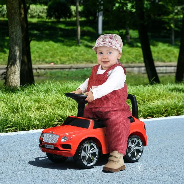 Porteur trotteur enfants - AIYAPLAY - voiture licence Bentley Bentayga 18-36 mois coffre - klaxon - 67 x 29 x 39 cm rouge-1