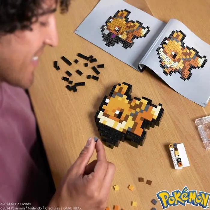 Mega-Pokémon-évoli-Coffret De Construction Rétro Pixel Art 323 Pièces - MEGA Pokémon - HTH78-7