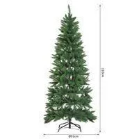 HOMCOM Sapin de Noël Artificiel 210H cm 865 Branches épines Imitation Nordmann Grand réalisme Vert-3