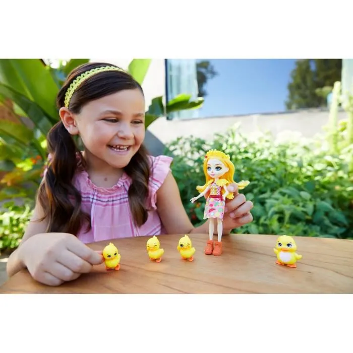 ENCHANTIMALS Collines Fertiles Poupée Dinah 15 cm et la Famille Canard-1