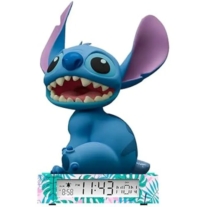 Lampe 3D - KIDS EUROSWAN - Stitch - Réveil - Alarme - Date - Multicolore-0