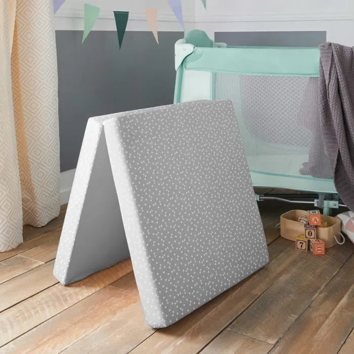 Matelas Bébé Pliant de Voyage - BABYSOM - 60x120 cm - Déhoussable - Épaisseur 7 cm-1