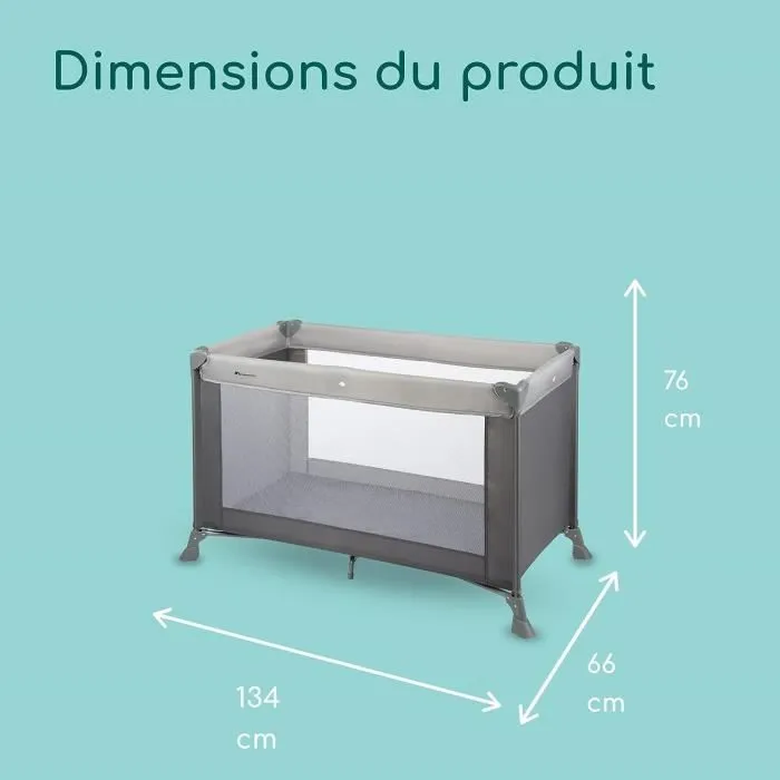 BEBECONFORT Soft dreams Lit bébé, Lit parapluie, De la naissance à 3 ans (jusqu'à 15kg), Gray Mist + sac de transport-4