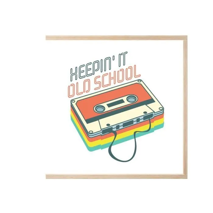 Boite Coffret en Bois - Keepin It Old School - Cassette Audio Musique Vintage 80's (11 x 11 x 3,5 cm)-2