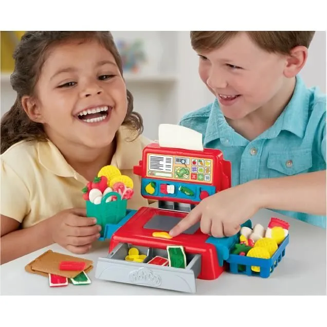 PLAY-DOH Caisse enregistreuse - avec 4 pots de pâte à modeler atoxique - Les classiques-3