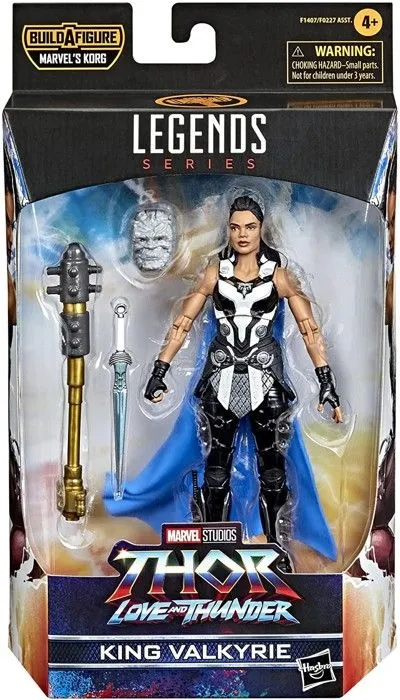 Marvel Legends Thor: Love and Thunder, figurine de collection King Valkyrie de 15 cm, 1 accessoire, 2 pièces Build-a-Figure-1
