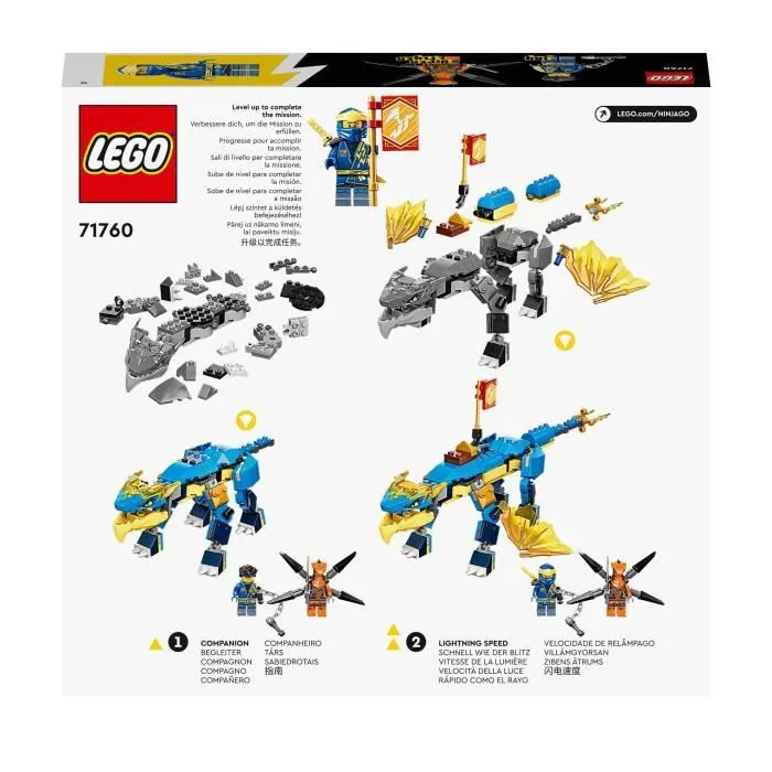 LEGO® 71760 NINJAGO L’Évolution Dragon Du Tonnerre De Jay, Set avec Figurine de Serpent avec bannière de mission à collectionner-5