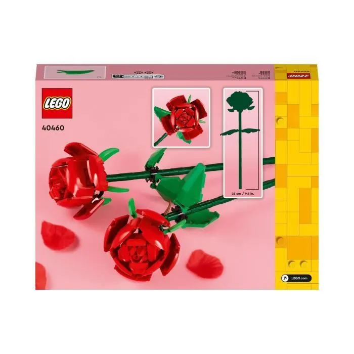 LEGO® 40460 Creator Les Roses, Set de Fleurs Artificielles pour Filles et Garçons Dès 8 Ans, Décoration de Maison-5
