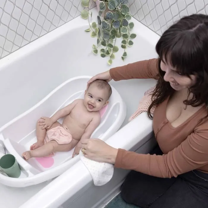INGENUITY Baignoire bébé évolutive Deluxe rose, de la naissance jusqu'à 3 ans avec hamac bébé inclus-4