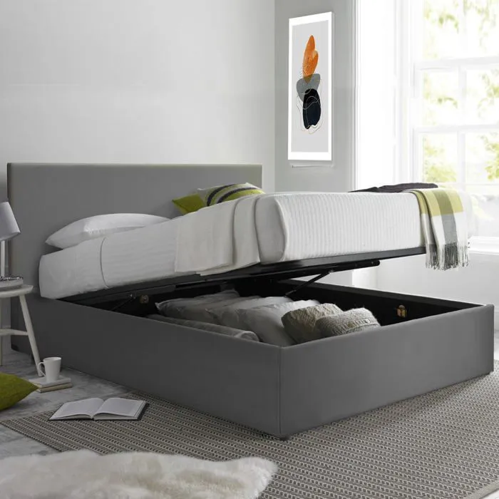 Lit Coffre Prestige 160 x 200 by Sampur | Simili Cuir Noir | Sommier à Lattes en Bois + Tête de Lit inclus - Design Moderne-0