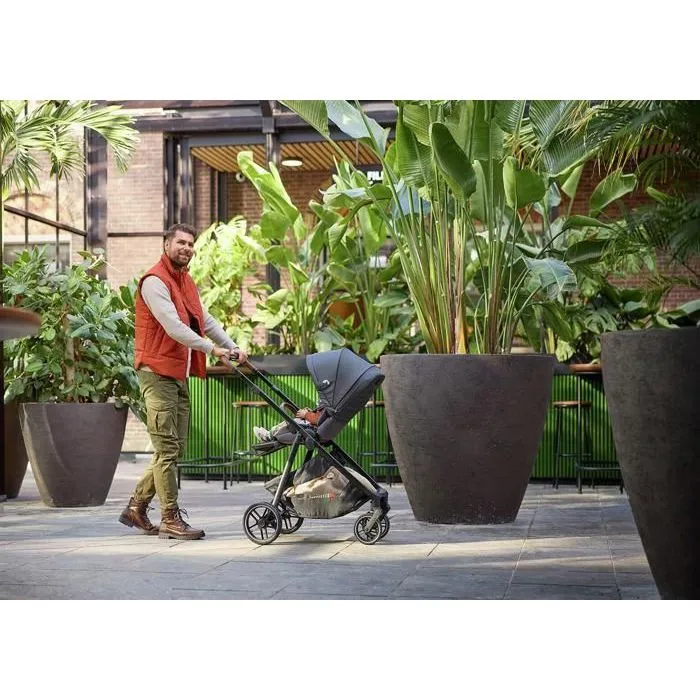 BEBECONFORT Luvia Trio, Poussette 3 en 1, 0-4 ans, 0-22 kg, Poussette bébé + Nacelle + Siège auto, Guidon réglable, Mineral Graphite-5