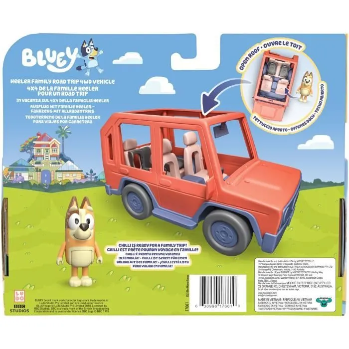 Voiture de Bluey - BLUEY - Véhicule familial avec figurine Chilli et accessoires-1