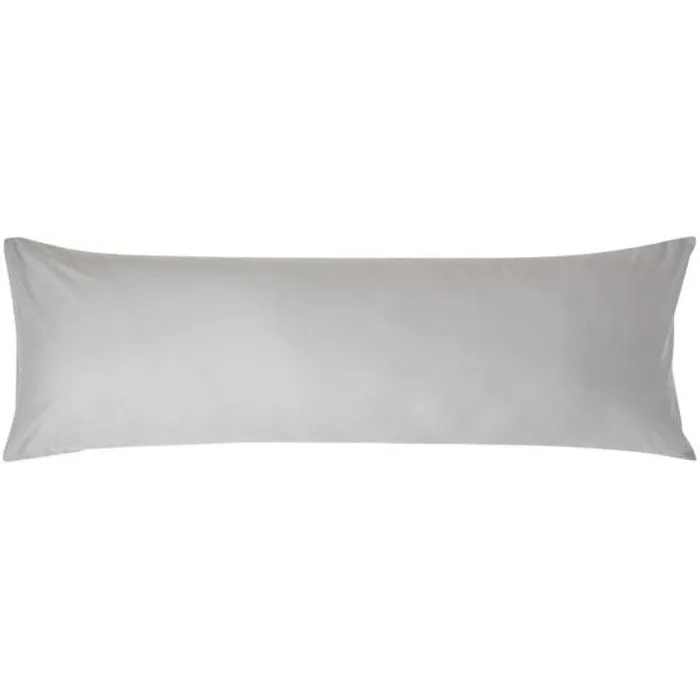 Taie de Traversin - Coton - Gris Acier - 200 fils - 50 x 140 cm - Hypoallergénique-0