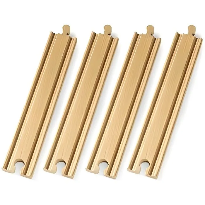 Rails droits longs pour circuit de train en bois BRIO 33341 - Ravensburger - Mixte dès 3 ans-2
