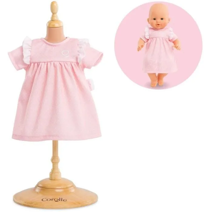 Robe Dragée pour poupon 36cm COROLLE - Vêtement élégant et facile à enfiler pour enfant dès 2 ans-3