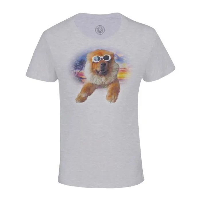 T-shirt Enfant Gris Cool Dog Chien Paradis Humour Ringard Collage Vintage Illustration Art Meme-0