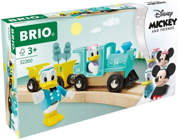 DISNEY Brio Train de Donald & Daisy Duck - Train sans pile pour circuit de train en bois - Ravensburger - Dès 3 ans - 32260-1