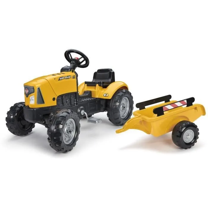 Tracteur à pédales FALK SuperBuilder - capot ouvrant et remorque - pour enfants de 2 à 5 ans-0