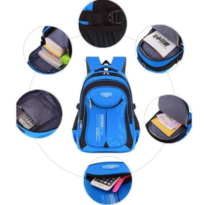 Sac à Dos Scolaire - Noir - Polyester - 32 x 19 x 46 cm - Enfant-2