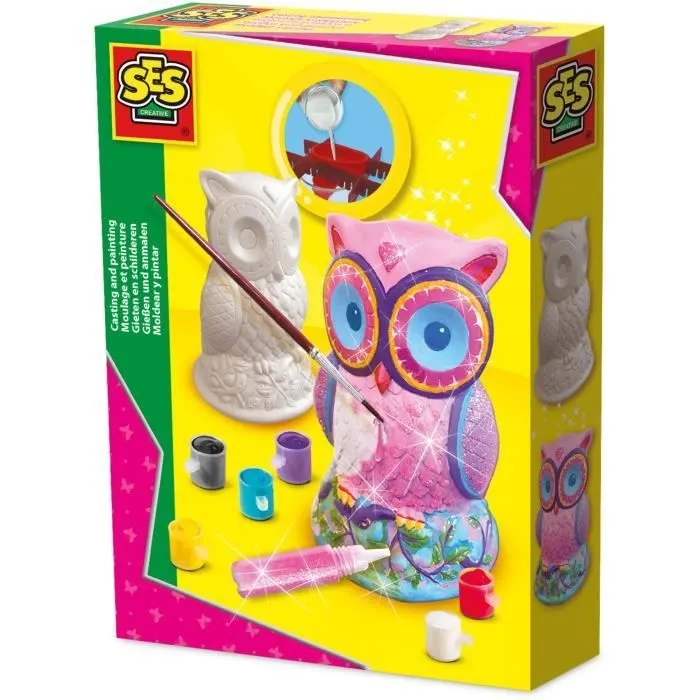 Moulage et peinture - SES CREATIVE - Chouette - Figurines en plâtre-0