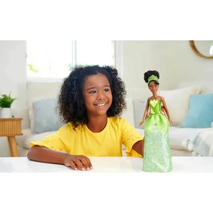 Tiana Poupée 29 cm, Mattel Poupée Disney Princesses habillage et accessoires HLW04-1