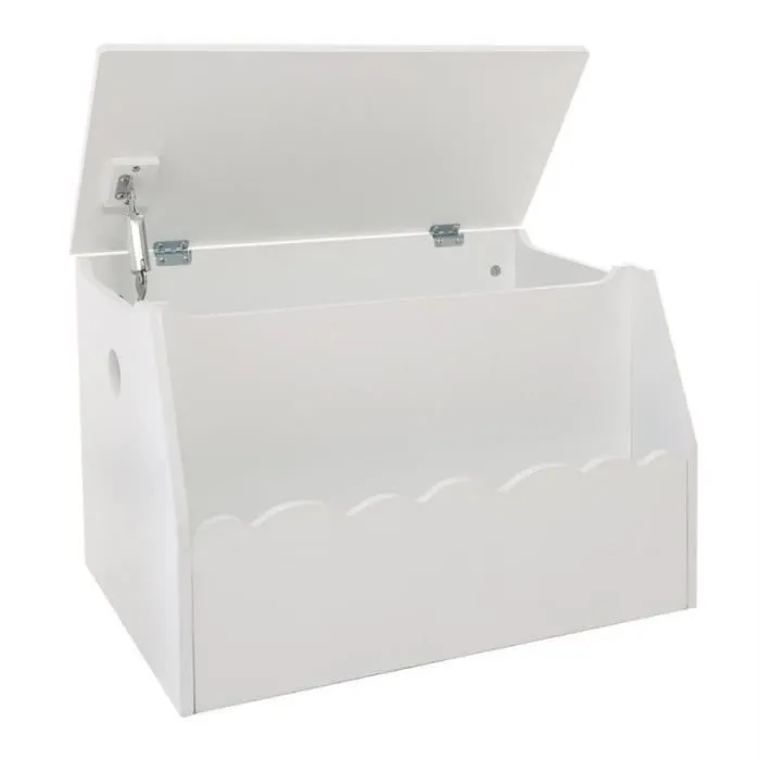 Coffre à Jouets en Bois "Biblio" 57cm Blanc-1