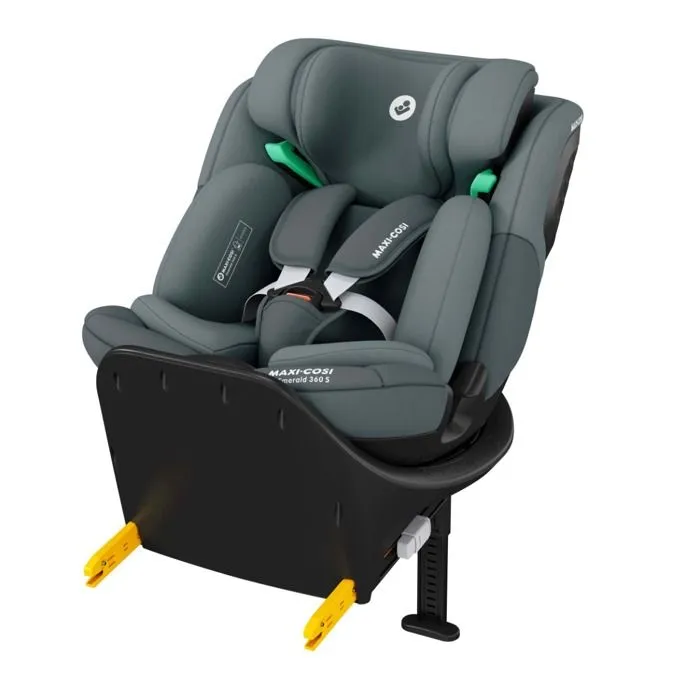MAXI-COSI siège auto évolutif pivotant Emerald 360S, De la naissance à 12 ans (150cm), Tonal Graphite-0