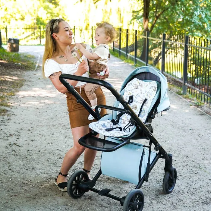 Reducter de siège 75 x 35 cm - Reducter de poussette enfant -Minky Gris clair – Cerf-3