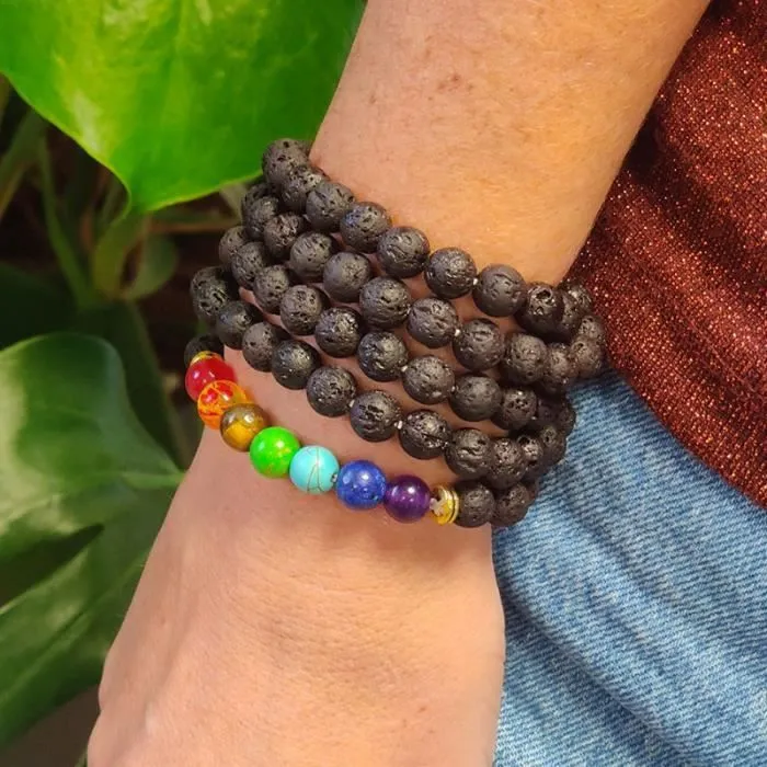 Collier - SHOP-STORY - Guérison des 7 Chakras - Pierres naturelles - Mixte - Noir-2