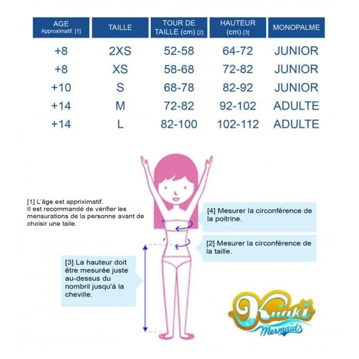 Kuaki mermaids queue de sirene avec monopalme aquaris ibiza Taille XS-0