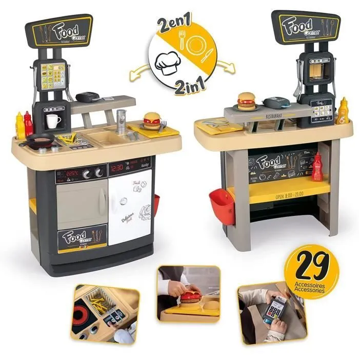 Smoby - Food Corner - Cuisine Restaurant - Jouet d'imitation avec 29 accessoires-2
